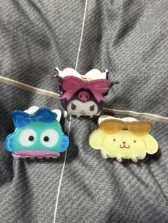 ヘアクリップサンリオ ハンギョドン　クロミ　ポムポムプリン　ガチャガチャ