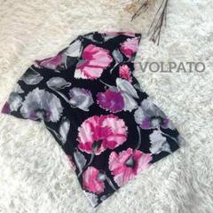 VOLPATO✳︎イタリア製　半袖Tシャツ　フラワー花　派手　夏　黒