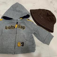babyGap ベビー(女の子) パーカー バケットハット 70 グレー ロゴ