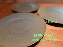 MORIYAMA グレー×グリーン 28㎝プレート皿3枚セット MORIYAMA グレー×グリーン 28㎝プレート皿3枚セット - メルカリ