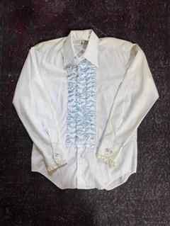 【希少】70s フリルシャツ　after six ホワイト シャツ トップス メンズ 今ならほぼ即納！