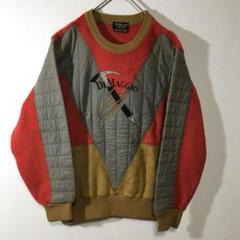 【個性派古着】総柄デザインニット　奇抜　異素材MIX 豪華刺繍入り　マルチカラー