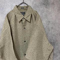 00s 半袖　柄シャツ　シルク　メンズ　M 古着　個性派