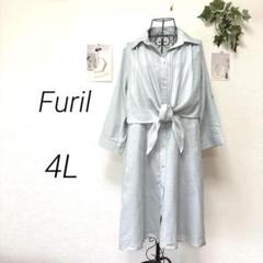 9496 Furil 2wayシャツワンピース 4L 大きいサイズ 無地 上品