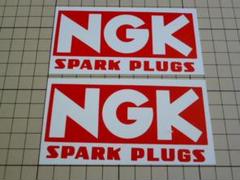 NGK SPARK PLUGS ステッカー 2枚/約110×58mm 当時物