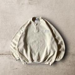 USA製90年代Leeヘンリーネックスウェット刺繍ロゴ企業ロゴナチュラルカラー