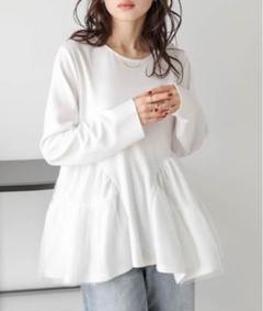La-gemme チュールペプラムトップス ホワイト 完売品♡