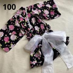 浴衣ドレス　セパレート　帯セット　シフォン　100 ブラック
