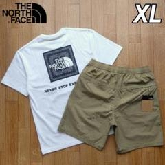 ノースフェイス Tシャツ ショートパンツ 上下セット バンダナ カーキ 新品XL