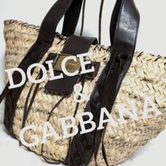 df53 DOLCE＆GABBANA 大容量 本革×金具ロゴ タッセル 豹柄 df53 DOLCE＆GABBANA 大容量 本革×金具ロゴ タッセル 豹柄
