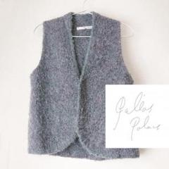 パラスパレス綿ニットハイネックベストライトベージュ パラスパレス Pal'las Palace *コットンヘンプ混ハイネック
