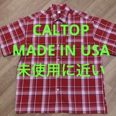 未使用に近い　CALTOP 半袖シャツ 3XL レッド チェック