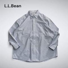 F0-031 L.L.Bean ボタンダウンチェックシャツ 総柄