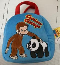 おさるのジョージ　ジョージ　アップリケバッグVer.3 バッグ　ブルー