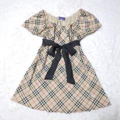 MAX80%OFF／セール開催中 美品 バーバリーブルーレーベル ノバチェック リボンチュニック トップス