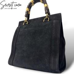 極美品✨銀座カネマツ スエード×ファー リボン ハンドバッグ ミニバッグ 11451616.jpg