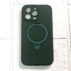 iPhone 15 Pro Max シリコン ケース スタンド付き グリーン