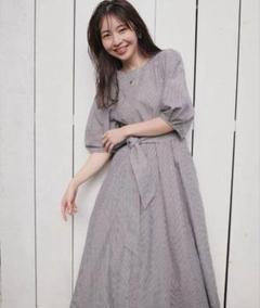 【natural couture】ランタンスリーブロングワンピース Mサイズ