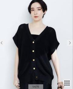 美品 ノーブル ペーパーヤーンベスト 金ボタン ネイビー　トップス 美品】ノーブル Newペーパーヤーンベスト 金ボタン 近年モデル