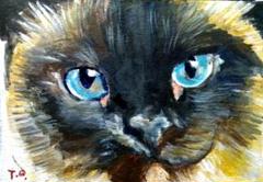 No2328アクリル画シャム猫原画 - メルカリ