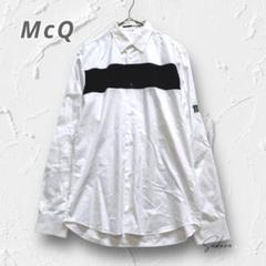 Y4511【McQ 】アレキサンダーマックイーン 刺繍ロゴ切替デザインシャツ