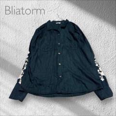 Bliatorm花柄刺繍シャツ ゆったり春秋羽織 大人可愛いカジュアル