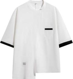ゆったり　ワイド❣️五分袖 メンズ Tシャツ Lサイズ　白