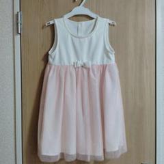 SALE 美品 キッズドレス 130 女の子 シンプル リボン