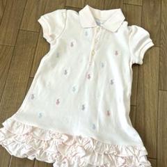 美品✨ラルフローレン❣️ベビー　ワンピース　ポロシャツ　ポニー刺繍　総柄　ロゴ