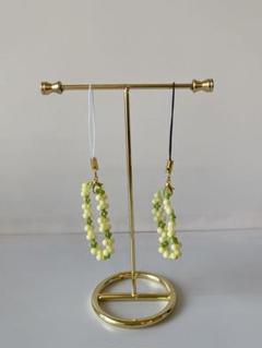 【12】パステルビーズ　ハンドメイド　チャーム2本セット