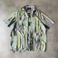 00s no boundaries 総柄シャツ ストリート レーヨン 開襟シャツ