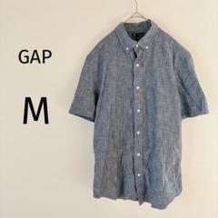 GAP 半袖シャツ メンズ スリムフィット ボタンダウン襟 ブルー M