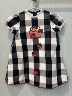 美品　ファミリア　ギンガムチェック　ワンピース　90