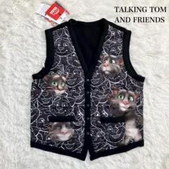 トーキングトム タグ付き ベスト ジレ キャラクター 猫 個性的 Ｖネック ネコ