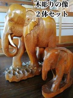 木彫り手作り　クワガタ置物　　　　2体セット 小さくて手に乗る可愛らしい木彫り動物。赤ちゃんのおもちゃや手