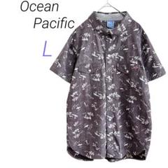 Ocean Pacific【L】ボタンダウンアロハシャツ パープル