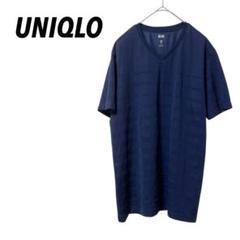 【ユニクロ】ドライシャツ　Tシャツ　半袖　Vネック　トレーニング　メンズ　M