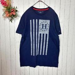 トミーヒルフィガー　カットソー　Tシャツ　メンズ　【S】　ネイビー　ロゴ刺繍