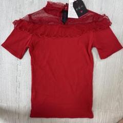 JEWE LUNA フリル付きレッドTシャツ