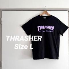 美品！THRASHER ブラック Tシャツ Lサイズ　モザイクロゴプリント　黒のサムネイル