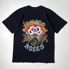本物 レアカラー 90’s Guns N' Roses 拳銃×トランプ×薔薇 T 本物 レアカラー 90's Guns N' Roses 拳銃×トランプ×薔薇 T