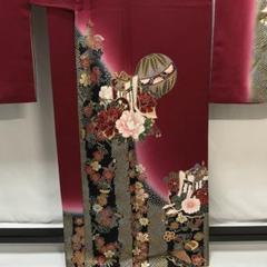C304正絹 振袖 金駒刺繍 金箔 着物 - メルカリ