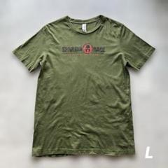 USA古着半袖Tシャツ L スパルタンレース カーキ khaki ロゴTアメリカ