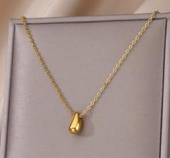 サージカルステンレス 1mmチェーン ゴール 金アレ 再入荷✨しずく ネックレス
