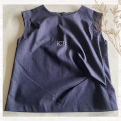 iCB 日本製 アシンメトリーノースリーブブラウス M ネイビー