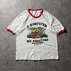 【入手困難】90s ピナトゥボ山噴火 メッセージ リンガーTシャツ アート XL