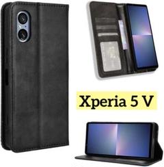 Xperia 5 V ケース 手帳型 高級PU レザー 全面保護