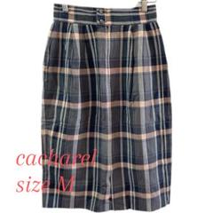 【cacharel】レディース シワ加工スカート 麻綿混　グリーン済