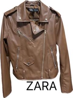 美品　ZARA レザーブルゾン　ボア　ライナー付　本革　ブラウン フェイクレザー ジャケット - ブラウン | ZARA Japan / 日本