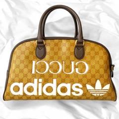 美品 グッチ アディダス ミディアム ボストンバッグ ショルダーバッグ GG